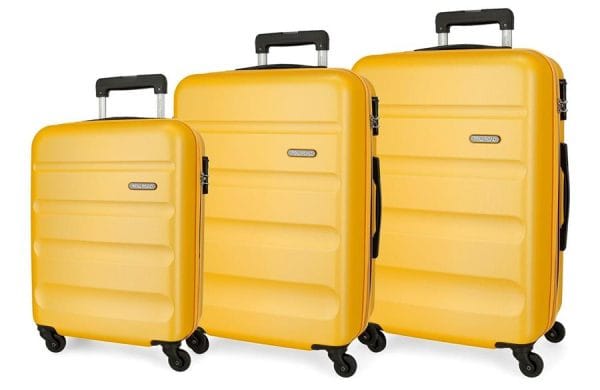 ROLL ROAD FLEX set kofera 3/1 – žute boje čvrsti koferi sa kombinacionom bravom