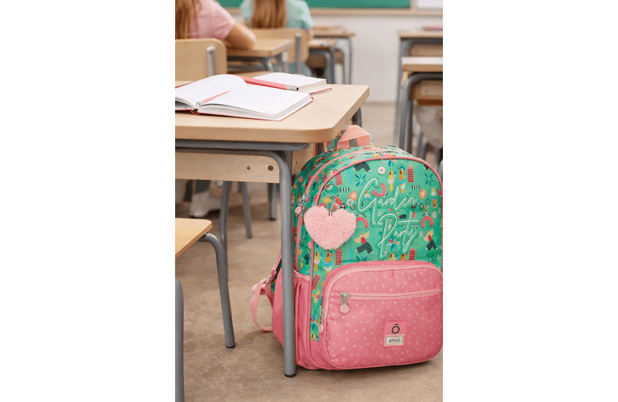 ENSO GARDEN PARTY ranac za školu 30x38x12 cm sa cvetnim motivima