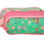 ENSO GARDEN PARTY prazna pernica sa 3 pregrade sa cvetnim motivima