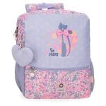 ENSO SO PRETTY dečiji ranac za vrtić u lila boji sa motivom mace