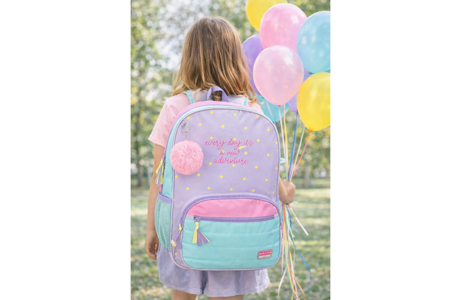 MOVOM NEW ADVENTURE ranac za školu pastelni dečiji ranac sa prednjim džepom i bočnim mrežama