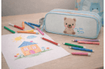 Roll Road Happy Pets dečija pernica sa dve pregrade u razigranom dizajnu sa životinjskim motivom