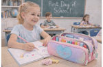 Dečija ENSO FREE SIPIT prazna pernica sa pet pregrada u pastelnim bojama sa priveskom u obliku srca