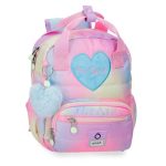 ENSO FREE SIPIT dečiji ranac za vrtić u pastelnoj kombinaciji, sa velikim srcem napred, prednjim džepom i mekanim priveskom u obliku srca.