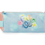 Enso Bubbles prazna pernica u pastelno-plavim i roze tonovima, sa jednim glavnim odeljkom i Bubbles printom.