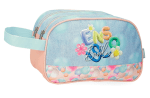 Enso BUBBLES neseser u pastelnim bojama, prostran kozmetički etui za devojčice sa mehurićima i cvetićima.