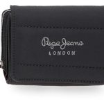 Pepe Jeans AURA ženski novčanik u crnoj boji sa logotipom, moderan i kompaktan dizajn