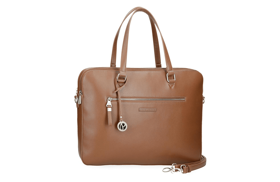 Pepe Jeans ELIA braon torba za laptop od eko kože, poslovna ženska torba sa odeljkom za laptop