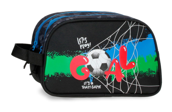 MOVOM OFFSIDE dečiji neseser sa 2 pregrade crni plavi fudbalski motiv