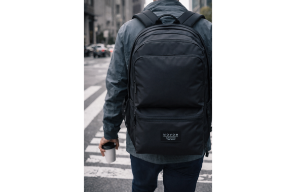 MOVOM MILLER crni poslovni ranac za laptop sa više pregrada i prednjim džepovima