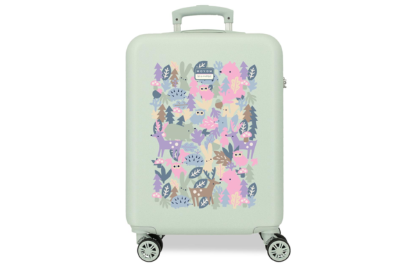 MOVOM FOREST dečiji kofer 55 cm pastelno zeleni ABS kofer sa motivima šumskih životinja i četiri dupla točkića