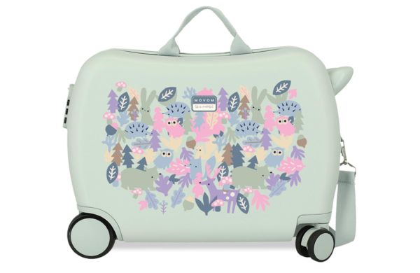 MOVOM FOREST dečiji kofer na točkićima pastelno zeleni kofer sa motivima šumskih životinja