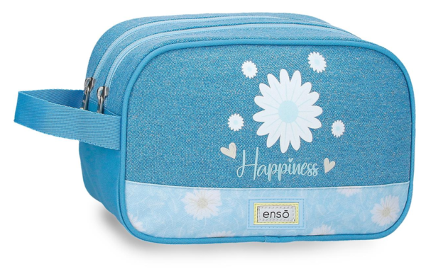 ENSO HAPPINESS dečiji neseser sa dve pregrade u plavoj boji sa motivom bele rade