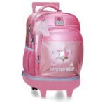 ENSO INTO THE WILD ranac za školu sa točkićima pink model koji se skida sa trolley postolja