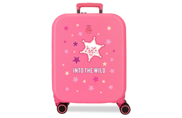 ENSO INTO THE WILD dečiji kofer 55 cm roze ABS kabinski kofer sa četiri dupla točkića i TSA bravom