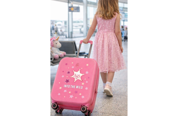 ENSO INTO THE WILD dečiji kofer 55 cm roze ABS kabinski kofer sa četiri dupla točkića i TSA bravom