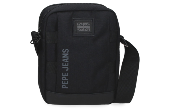 Pepe Jeans Matlock muška torba na rame crna sa dva odeljka i više džepova, kompaktna torbica za svakodnevnu upotrebu