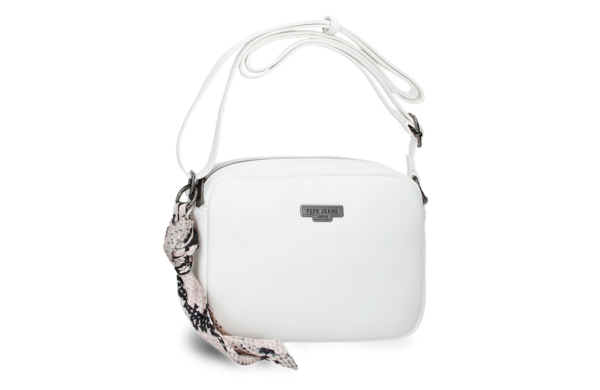 Pepe Jeans Margaret bela ženska torba na rame sa maramom, kompaktna elegantna crossbody torba od eko kože