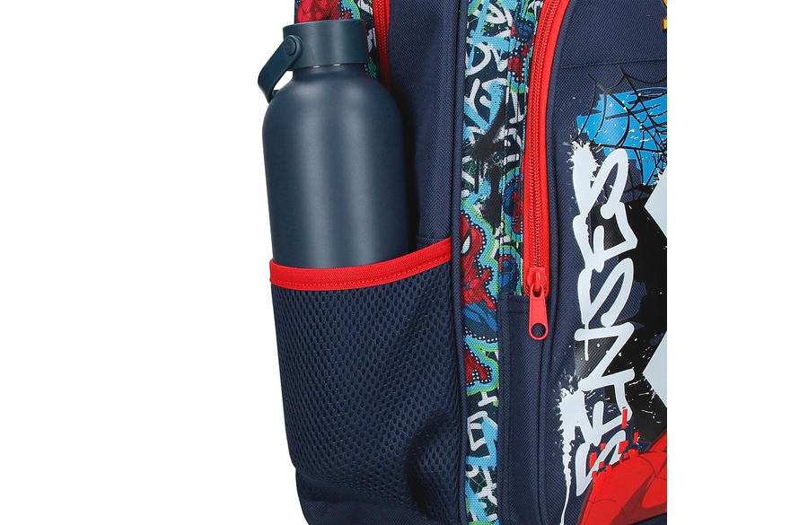 MARVEL GRAFFITY OF SPIDERMAN ranac za vrtić dečiji tamnoplavi ranac sa Spiderman motivom i bočnim mrežastim džepovima