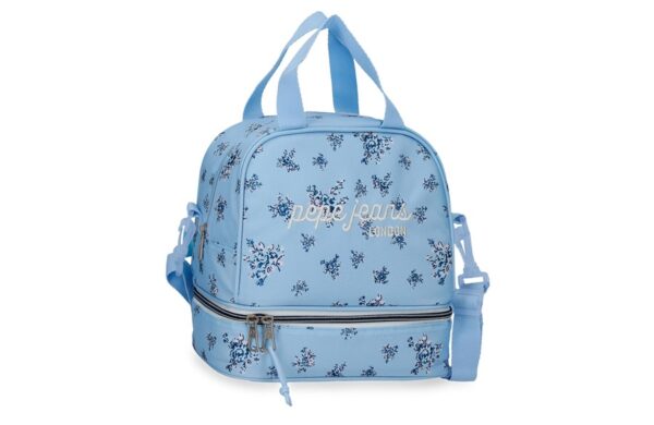 PEPE JEANS OLIVIA ženska termo torba za užinu svetloplave boje sa floralnim dezenom i termo pregradama
