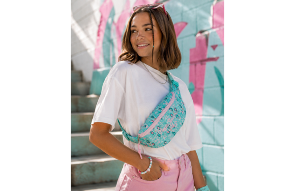 PEPE JEANS SUN ženska torba oko struka tirkizna sa printom 34x13x7 cm