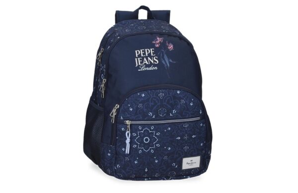 PEPE JEANS LENAY ranac za školu tamnoplavi sa dva odeljka i ornament printom