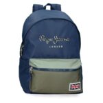 PEPE JEANS ARWYN teget ranac za školu sa postavljenim leđima, džepom za laptop i sportskim detaljima