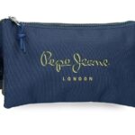 PEPE JEANS ARWYN prazna pernica sa 3 pregrade u teget boji sa sportskim dizajnom