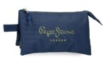 PEPE JEANS ARWYN prazna pernica sa 3 pregrade u teget boji sa sportskim dizajnom