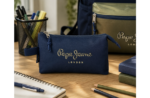 PEPE JEANS ARWYN prazna pernica sa 3 pregrade u teget boji sa sportskim dizajnom