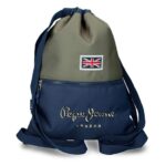 PEPE JEANS ARWYN muška sportska torba sa zateznim zatvaranjem u teget i maslinasto zelenoj boji