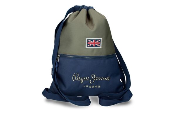 PEPE JEANS ARWYN muška sportska torba sa zateznim zatvaranjem u teget i maslinasto zelenoj boji