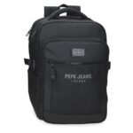 Pepe Jeans Durham muški ranac za laptop 15 inča crni urbani ranac sa više pregrada i organizerom