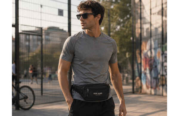 Pepe Jeans DURHAM muška torba oko struka, kompaktna crna torba za svakodnevnu upotrebu i putovanja