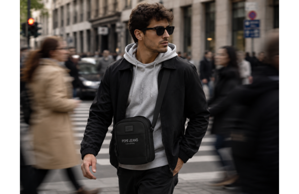 PEPE JEANS DURHAM muška torba na rame srednja torba 17x22x8 cm crna
