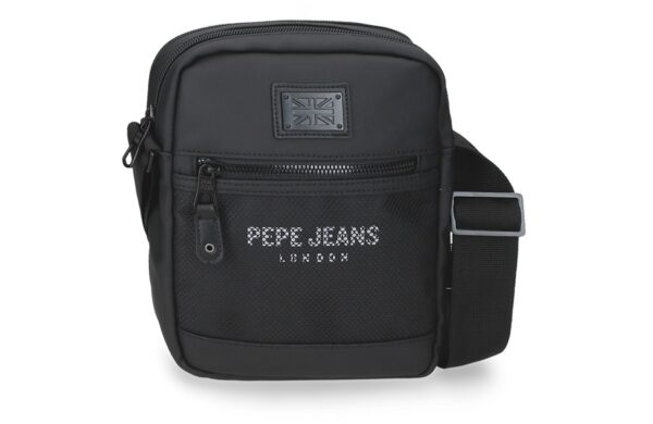 Pepe Jeans DURHAM muška torba na rame crna kompaktna urbana torba sa više pregrada i podesivom naramenicom