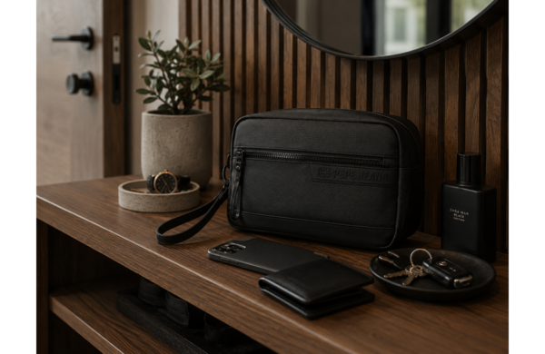 PEPE JEANS DORKING muška torbica za ruku crna organizator torbica 24.5x15x6 cm