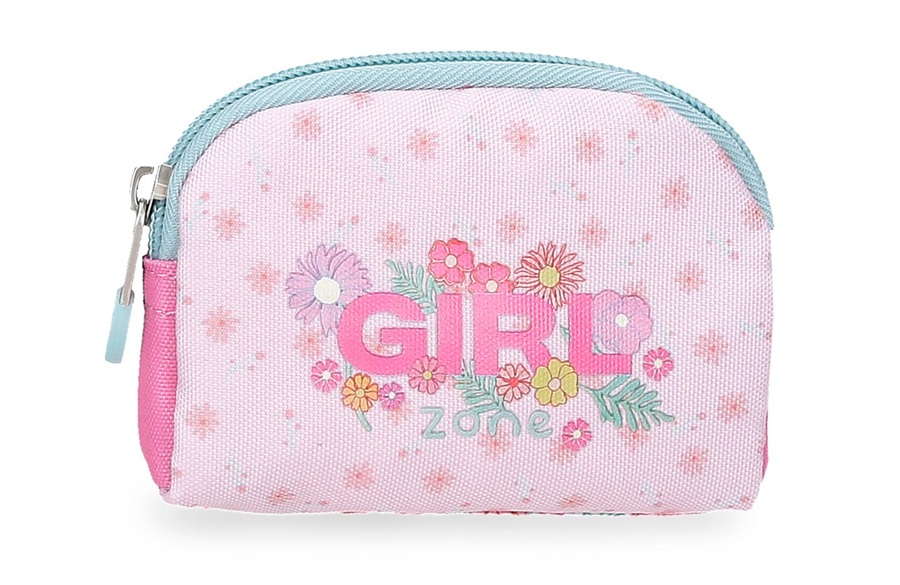 210089801071 ENSO Girl Zone dečiji novčanik roze sa cvetnim motivima i rajsferšlusom