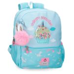 ENSO Unicorn Paradise ranac za vrtić tirkizni sa jednorogom i roze puf priveskom
