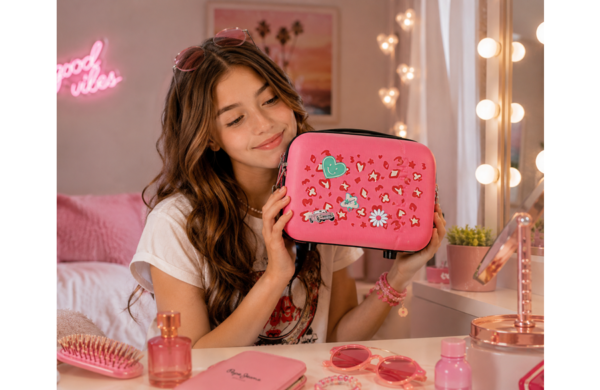 PEPE JEANS EVELYN ženski neseser roze ABS beauty case sa kaišem za rame