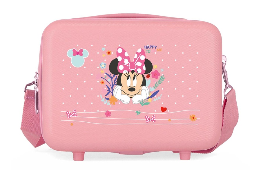 630164103070 Disney Minnie Happy To Be Me dečiji neseser roze ABS neseser sa kaišem za rame i Minnie Mouse motivom