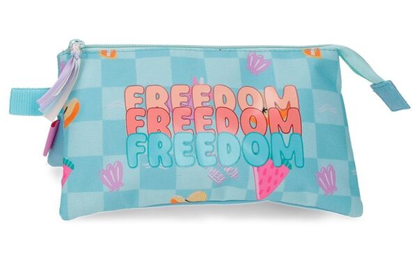 MOVOM FREEDOM prazna pernica sa 3 pregrade 22 × 12 × 5 cm sa letnjim motivima i tirkiznim detaljima