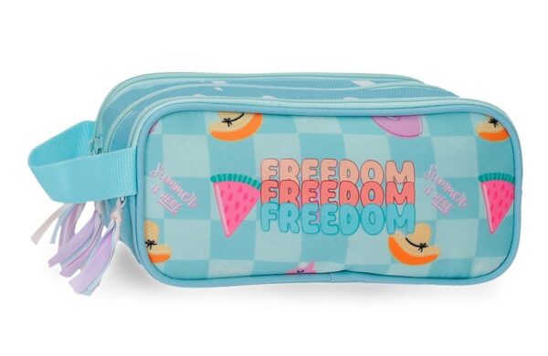 MOVOM FREEDOM prazna pernica sa 3 pregrade 22 × 10 × 9 cm sa letnjim motivima i tirkiznim detaljima