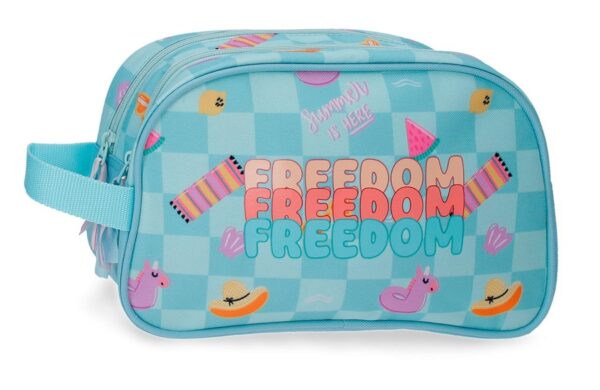 MOVOM FREEDOM dečiji neseser sa 2 pregrade 26 × 16 × 10 cm sa letnjim motivima i tirkiznim detaljima