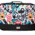 MOVOM MONSTERS torba za školu 38 × 28 × 6 cm sa odeljkom za laptop, trolley trakom i graffiti motivima