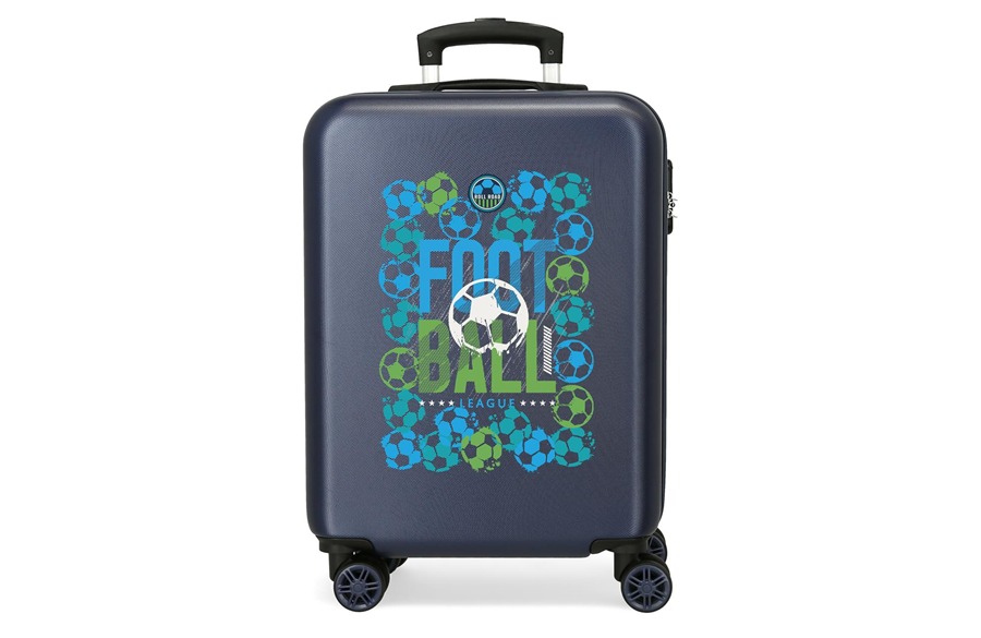 ROLL ROAD GOAL dečiji kofer 55 cm tamnoplavi sa fudbalskim motivom i četiri dupla točkića