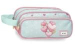 ENSO HEARTS prazna pernica sa 3 pregrade svetlozelena roze 22 × 10 × 9 cm