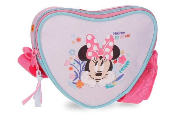 DISNEY HAPPY TO BE ME Minnie Mouse dečija torba na rame u obliku srca 19,5 × 11,5 × 7,5 cm