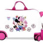 MINNIE FLOWERS dečiji kofer na točkićima belo pink boje za devojčice
