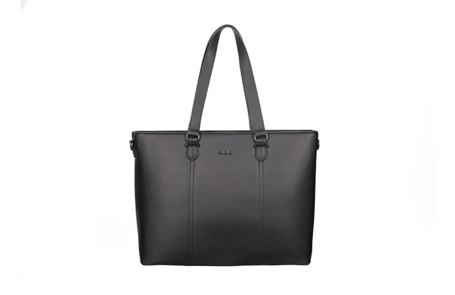 ENOVA BUSINESS ženska business tote torba za laptop do 15,6" od crne eko kože